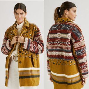 🆕 Anthro Pilcro Faux Fur Contrast Oversized Jacket